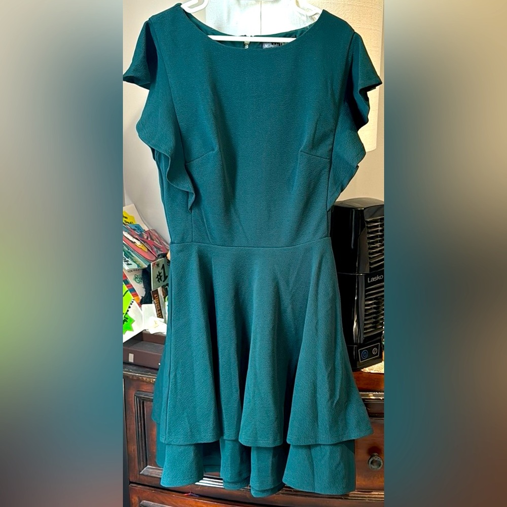 Tween/teen Forest Green Crepe Dress